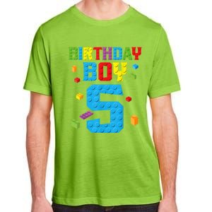 Master Builder 5th Birthday Boy 5 Five Year Building Bricks Adult ChromaSoft Performance T-Shirt