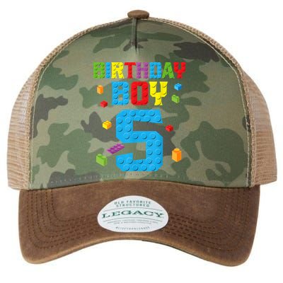 Master Builder 5th Birthday Boy 5 Five Year Building Bricks Legacy Tie Dye Trucker Hat