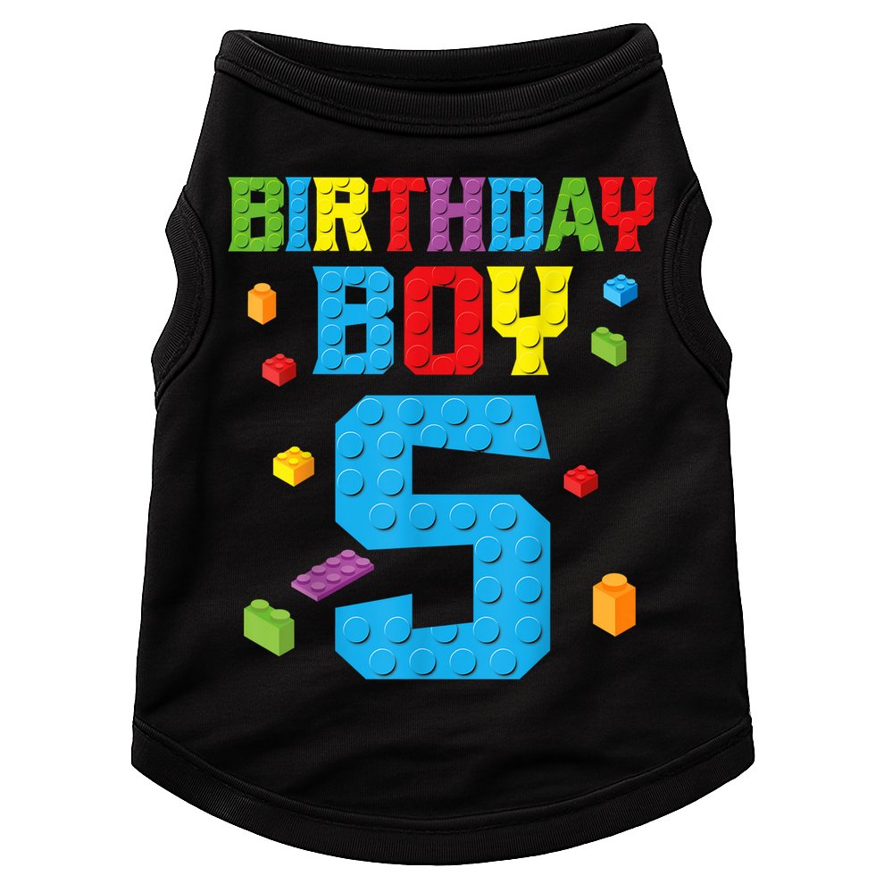 Master Builder 5th Birthday Boy 5 Five Year Building Bricks Doggie Tank