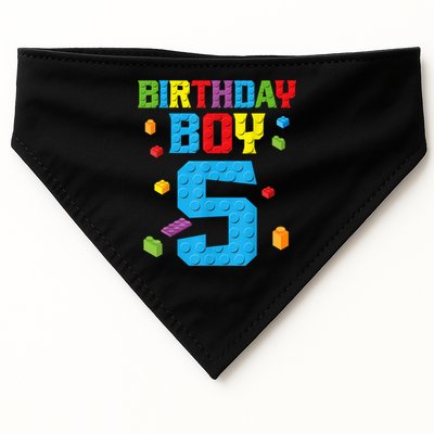 Master Builder 5th Birthday Boy 5 Five Year Building Bricks USA-Made Doggie Bandana