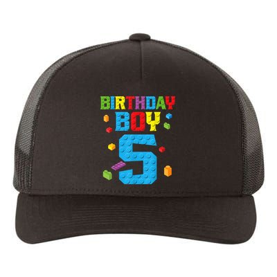 Master Builder 5th Birthday Boy 5 Five Year Building Bricks Yupoong Adult 5-Panel Trucker Hat