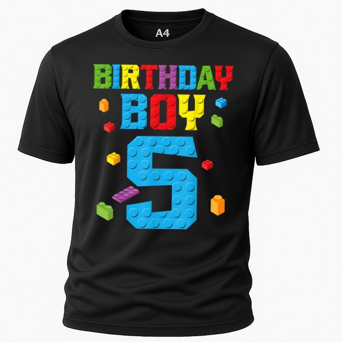 Master Builder 5th Birthday Boy 5 Five Year Building Bricks Performance Shirt