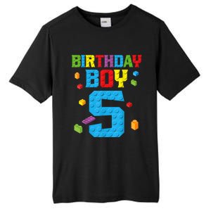 Master Builder 5th Birthday Boy 5 Five Year Building Bricks Tall Fusion ChromaSoft Performance T-Shirt