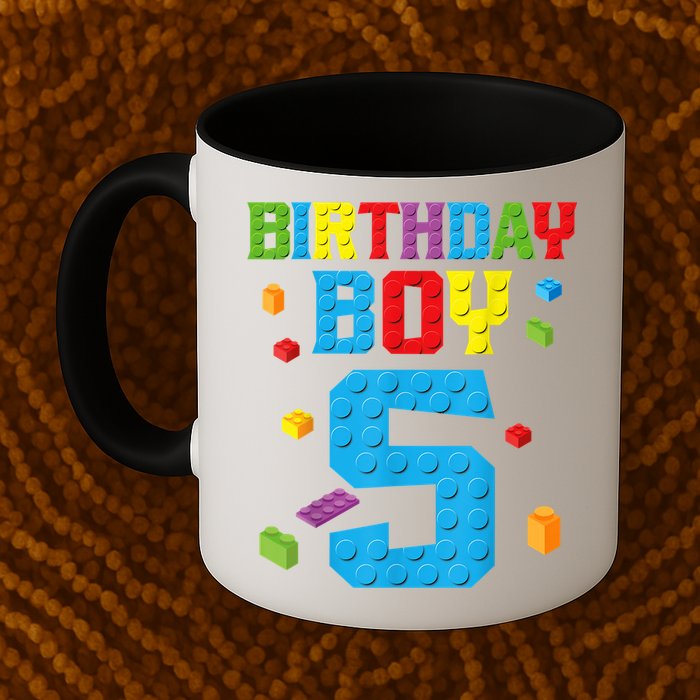 Master Builder 5th Birthday Boy 5 Five Year Building Bricks Mug