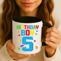 Master Builder 5th Birthday Boy 5 Five Year Building Bricks Mug