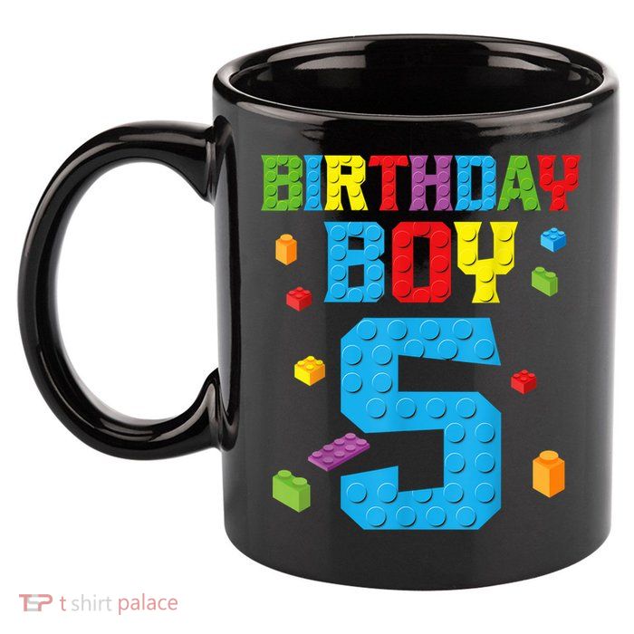 Master Builder 5th Birthday Boy 5 Five Year Building Bricks 11oz C Handle Ceramic Mug