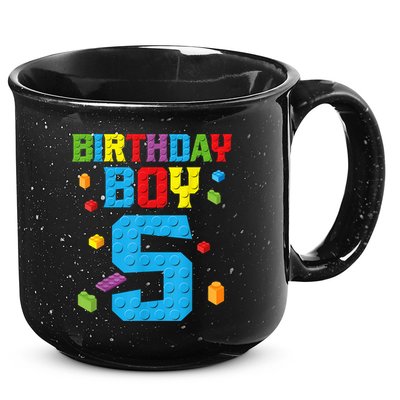 Master Builder 5th Birthday Boy 5 Five Year Building Bricks 15oz Campfire Ceramic Mug