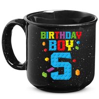 Master Builder 5th Birthday Boy 5 Five Year Building Bricks 15oz Campfire Ceramic Mug