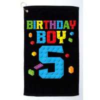 Master Builder 5th Birthday Boy 5 Five Year Building Bricks Golf Towel