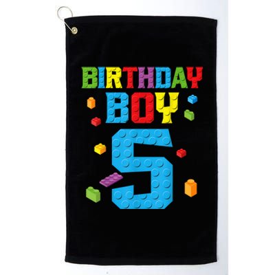 Master Builder 5th Birthday Boy 5 Five Year Building Bricks Platinum Collection Golf Towel