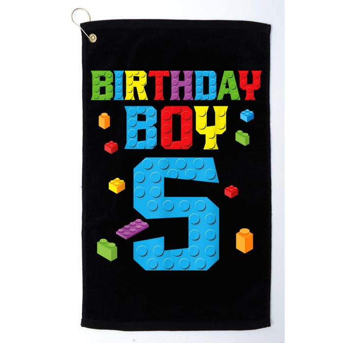 Master Builder 5th Birthday Boy 5 Five Year Building Bricks Golf Towel