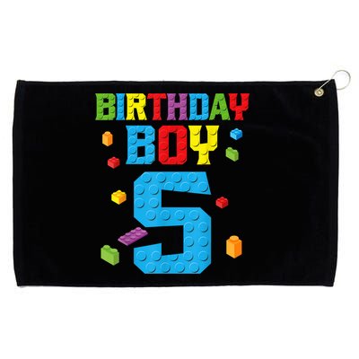Master Builder 5th Birthday Boy 5 Five Year Building Bricks Grommeted Golf Towel