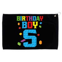 Master Builder 5th Birthday Boy 5 Five Year Building Bricks Grommeted Golf Towel