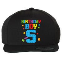 Master Builder 5th Birthday Boy 5 Five Year Building Bricks Wool Snapback Cap