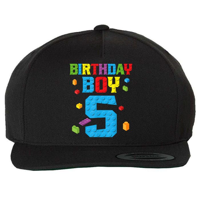 Master Builder 5th Birthday Boy 5 Five Year Building Bricks Wool Snapback Cap