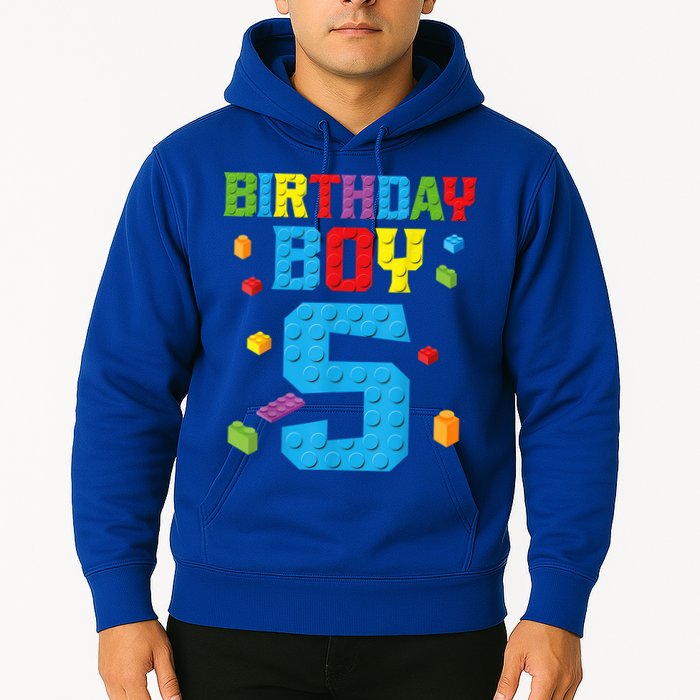 Master Builder 5th Birthday Boy 5 Five Year Building Bricks Hoodie