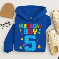 Master Builder 5th Birthday Boy 5 Five Year Building Bricks Hoodie