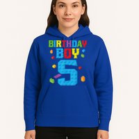Master Builder 5th Birthday Boy 5 Five Year Building Bricks Hoodie