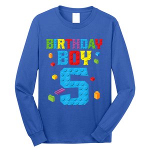 Master Builder 5th Birthday Boy 5 Five Year Building Bricks Long Sleeve Shirt