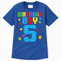 Master Builder 5th Birthday Boy 5 Five Year Building Bricks Tall T-Shirt
