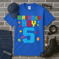 Master Builder 5th Birthday Boy 5 Five Year Building Bricks Tall T-Shirt