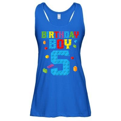 Master Builder 5th Birthday Boy 5 Five Year Building Bricks Ladies Essential Flowy Tank