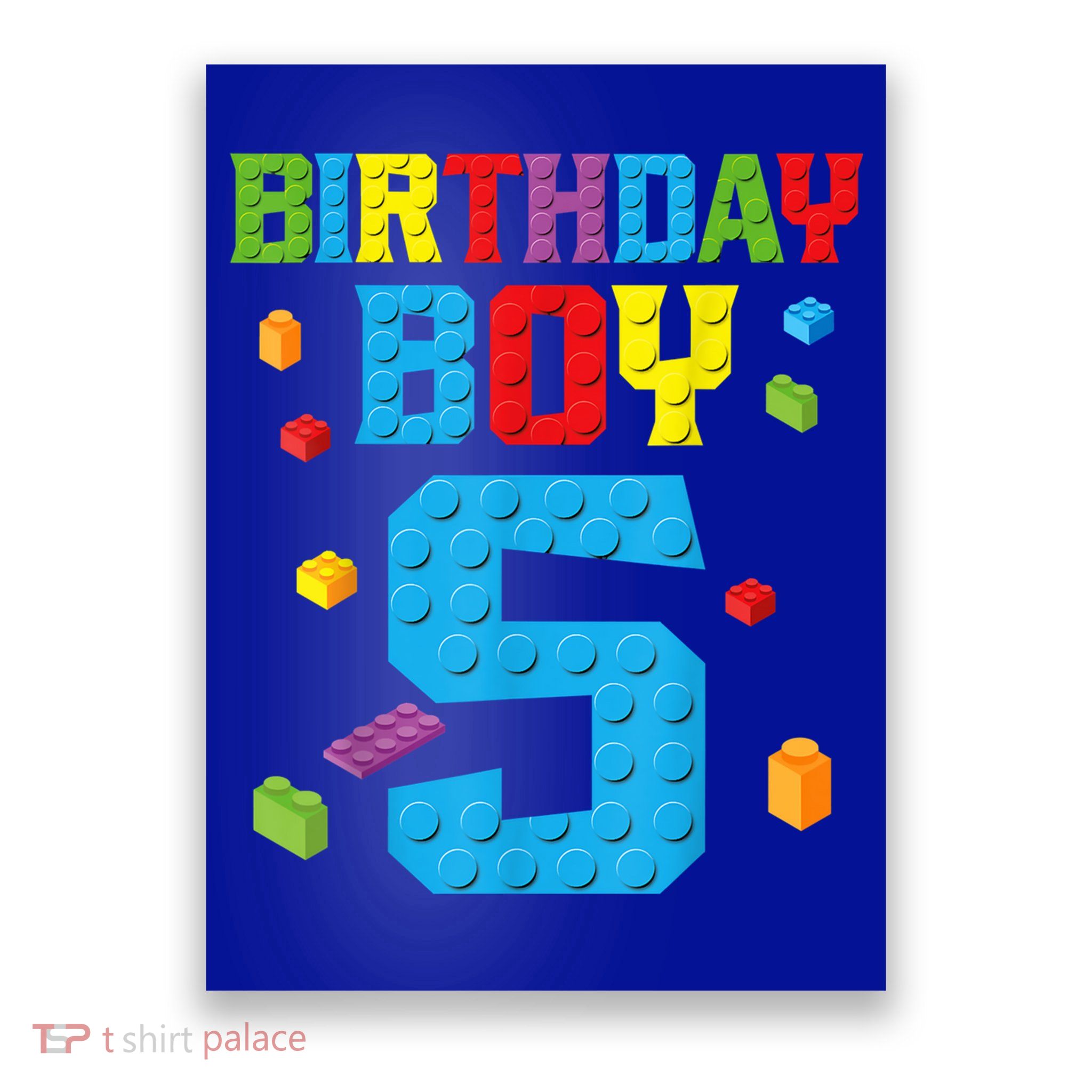 Master Builder 5th Birthday Boy 5 Five Year Building Bricks Poster