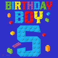 Master Builder 5th Birthday Boy 5 Five Year Building Bricks Poster