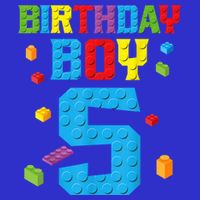Master Builder 5th Birthday Boy 5 Five Year Building Bricks Premium T-Shirt