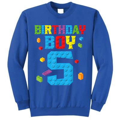 Master Builder 5th Birthday Boy 5 Five Year Building Bricks Tall Sweatshirt