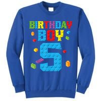 Master Builder 5th Birthday Boy 5 Five Year Building Bricks Tall Sweatshirt