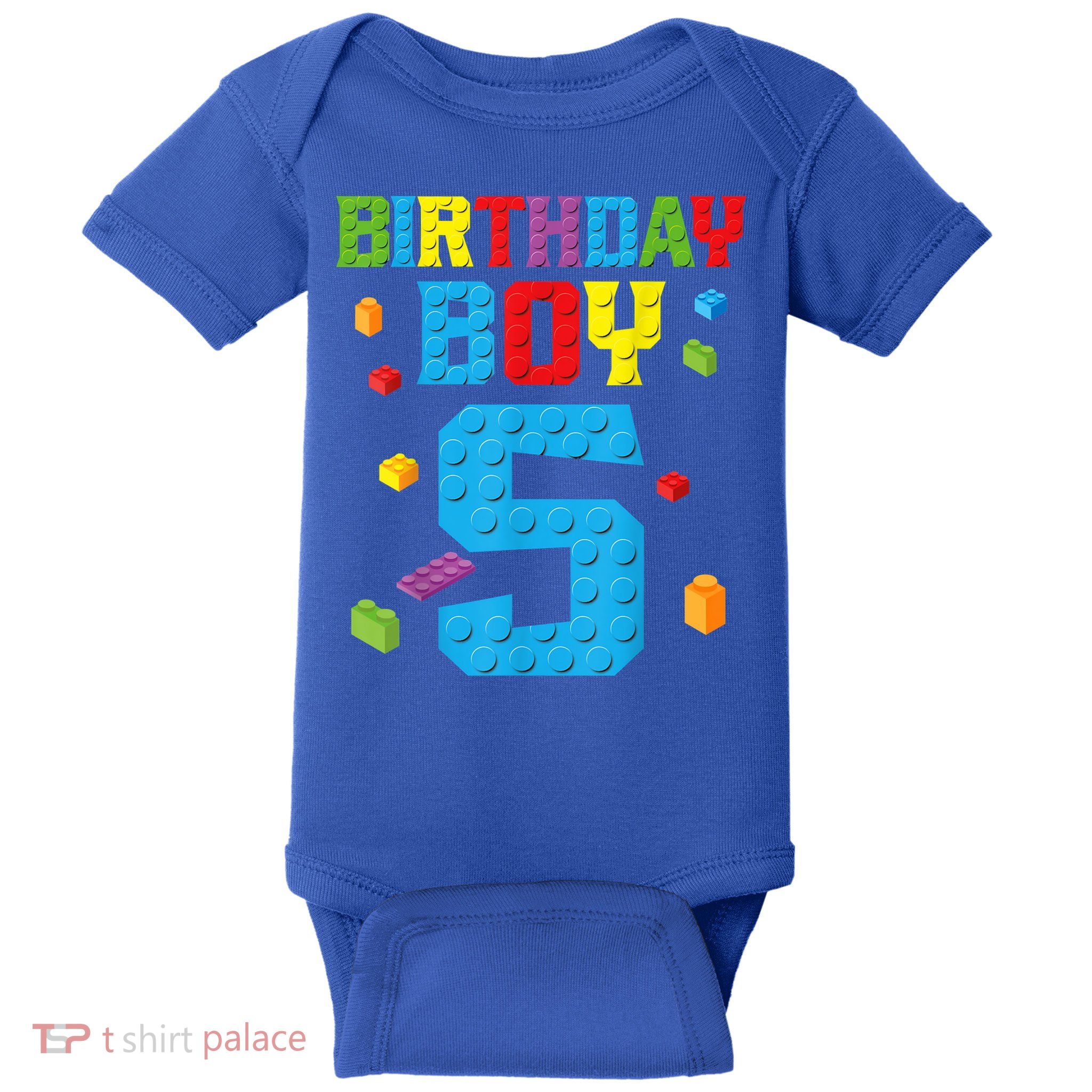 Master Builder 5th Birthday Boy 5 Five Year Building Bricks Baby Bodysuit