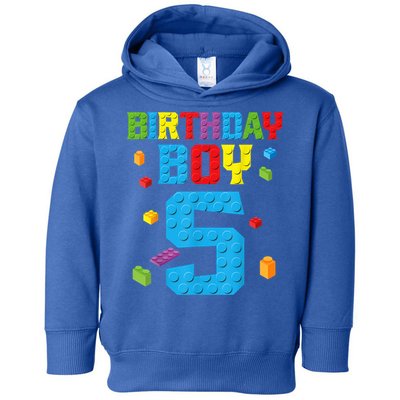 Master Builder 5th Birthday Boy 5 Five Year Building Bricks Toddler Hoodie