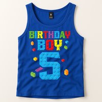 Master Builder 5th Birthday Boy 5 Five Year Building Bricks Tank Top