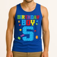 Master Builder 5th Birthday Boy 5 Five Year Building Bricks Tank Top