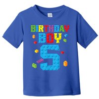 Master Builder 5th Birthday Boy 5 Five Year Building Bricks Toddler T-Shirt