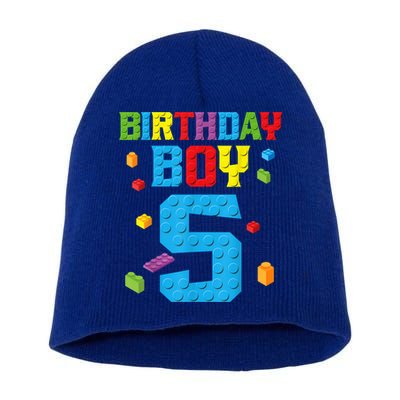 Master Builder 5th Birthday Boy 5 Five Year Building Bricks Short Acrylic Beanie