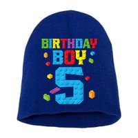 Master Builder 5th Birthday Boy 5 Five Year Building Bricks Short Acrylic Beanie