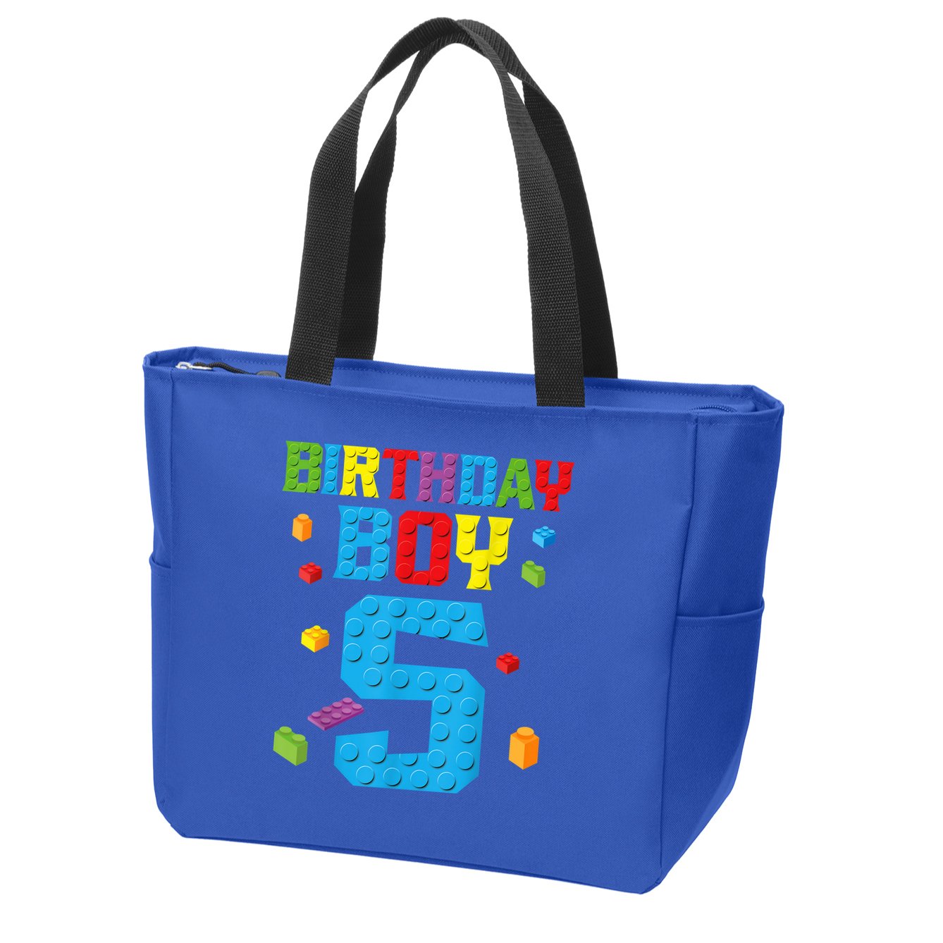 Master Builder 5th Birthday Boy 5 Five Year Building Bricks Zip Tote Bag