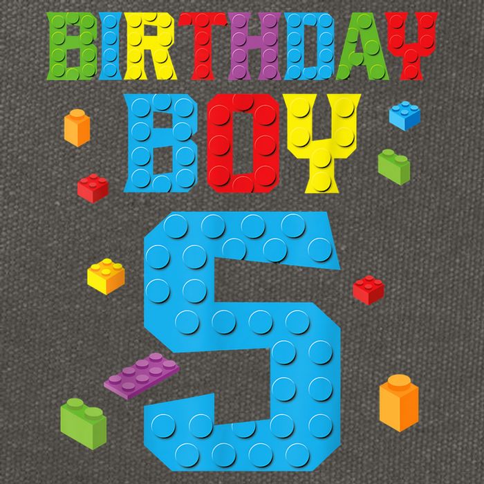 Master Builder 5th Birthday Boy 5 Five Year Building Bricks Cotton Canvas Backpack