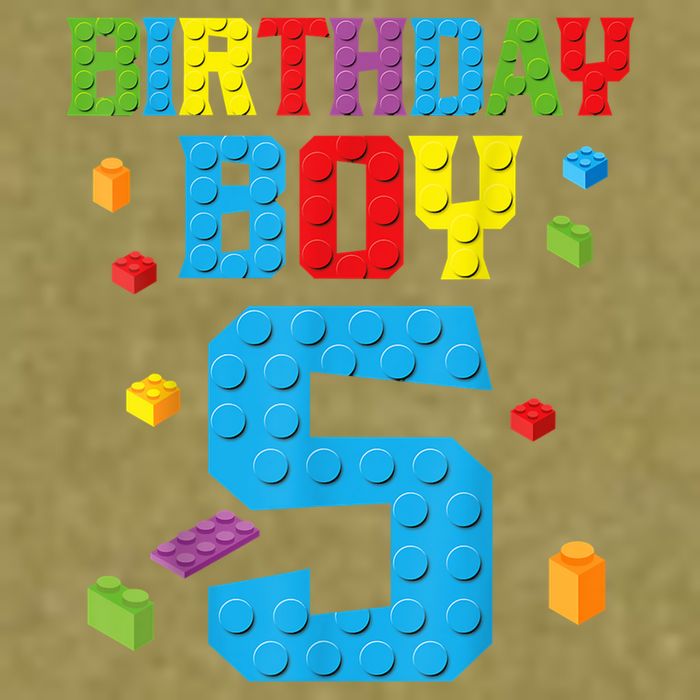 Master Builder 5th Birthday Boy 5 Five Year Building Bricks Garment-Dyed Women's Muscle Tee