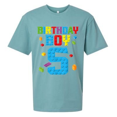 Master Builder 5th Birthday Boy 5 Five Year Building Bricks Sueded Cloud Jersey T-Shirt