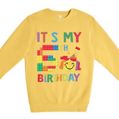 Master Builder 6th ItS My 6th Birthday Brick Blocks Premium Crewneck Sweatshirt