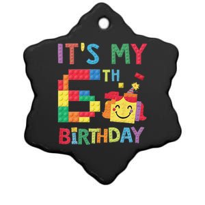 Master Builder 6th ItS My 6th Birthday Brick Blocks Ceramic Star Ornament