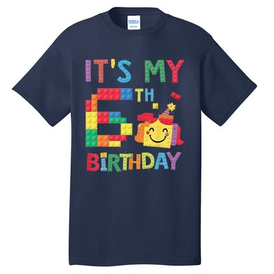 Master Builder 6th ItS My 6th Birthday Brick Blocks Tall T-Shirt