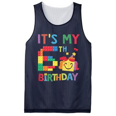 Master Builder 6th ItS My 6th Birthday Brick Blocks Mesh Reversible Basketball Jersey Tank