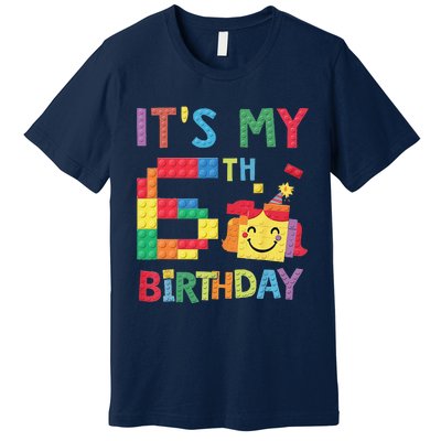 Master Builder 6th ItS My 6th Birthday Brick Blocks Premium T-Shirt