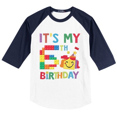 Master Builder 6th ItS My 6th Birthday Brick Blocks Baseball Sleeve Shirt