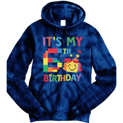 Master Builder 6th ItS My 6th Birthday Brick Blocks Tie Dye Hoodie