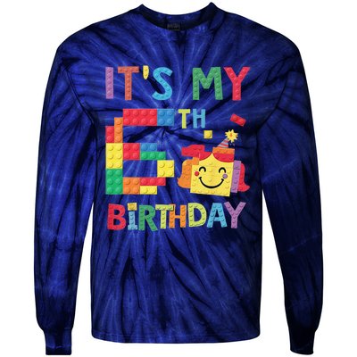 Master Builder 6th ItS My 6th Birthday Brick Blocks Tie-Dye Long Sleeve Shirt